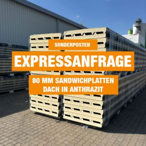 Expressanfrage Sandwichplatten Dach 80 mm in Anthrazit