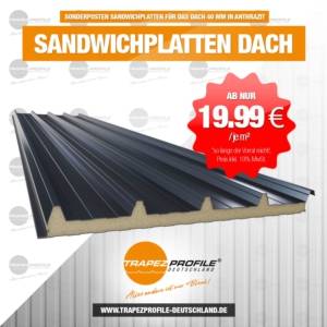 Sonderposten Sandwichdach 7016 Anthrazit